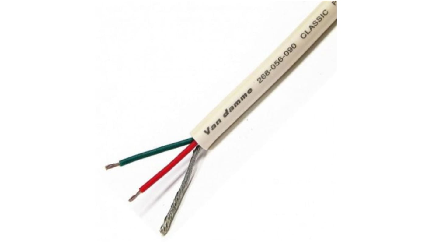 Câble pour microphone Van Damme 1 paire , 0,22 mm² Blindé, Multiconducteur, gaine Blanc