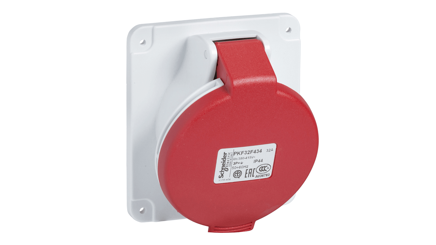 Schneider Electric IP44 Angled, Rated At 32A, 380 → 415 V