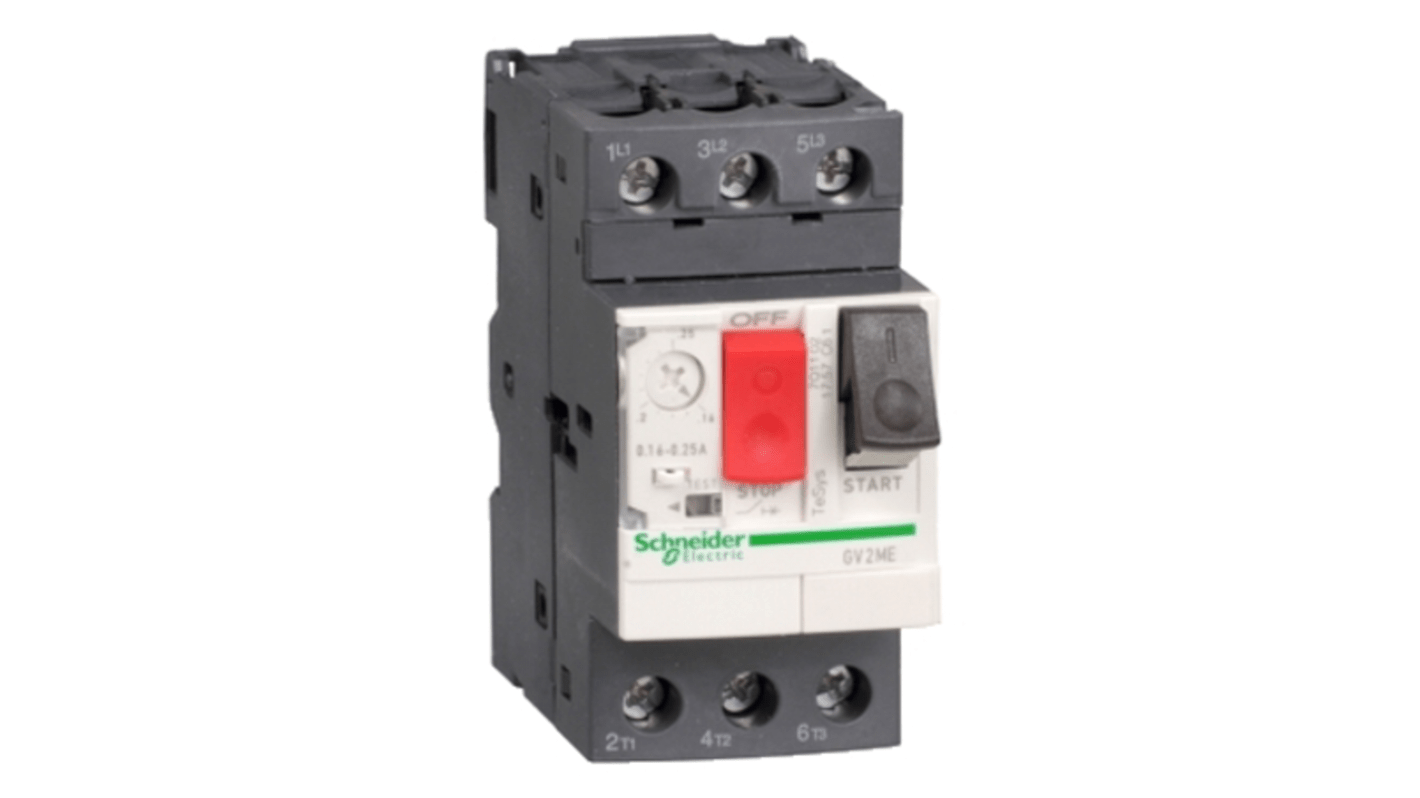 Schneider Electric TeSys GV2ME Motorschutzeinheit, 1 → 1,6 A 690 V 89mm x 44.5mm