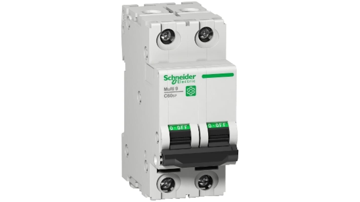 Schneider Electric MCB Leitungsschutzschalter Typ C, 2-polig 10A, Abschaltvermögen 10 kA Multi 9 DIN-Schienen-Montage