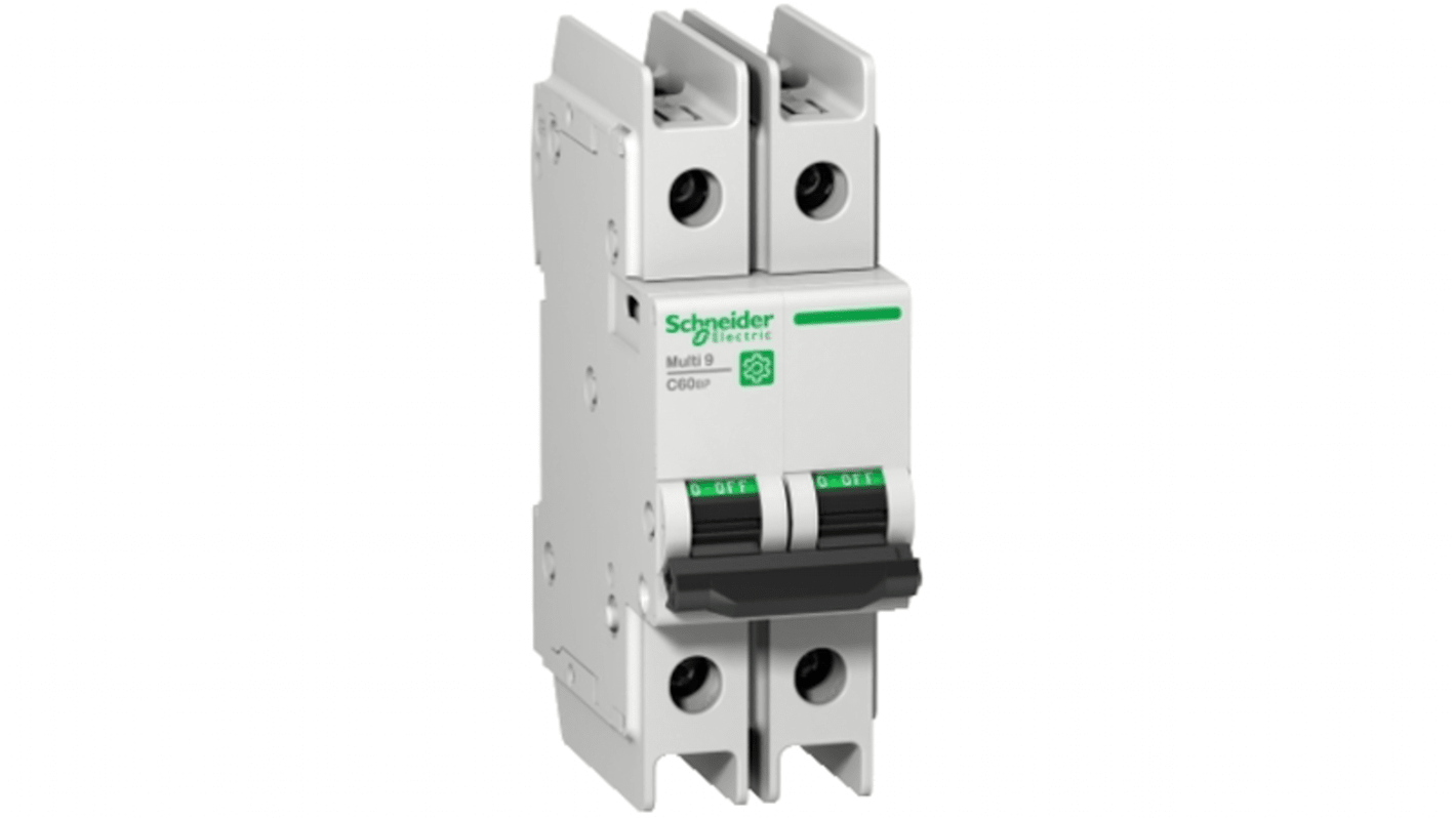 Schneider Electric MCB Leitungsschutzschalter Typ C, 2-polig 20A, Abschaltvermögen 10 kA Multi 9 DIN-Schienen-Montage