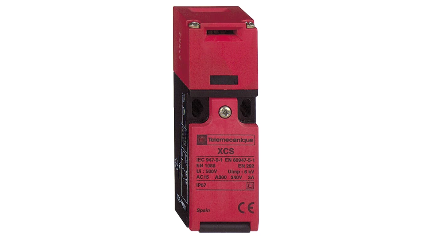 Telemecanique Sensors Preventa Safety Detection Safety Interlock Switch, 1NC/1NO, Keyed, Plastic, Solenoid Lock