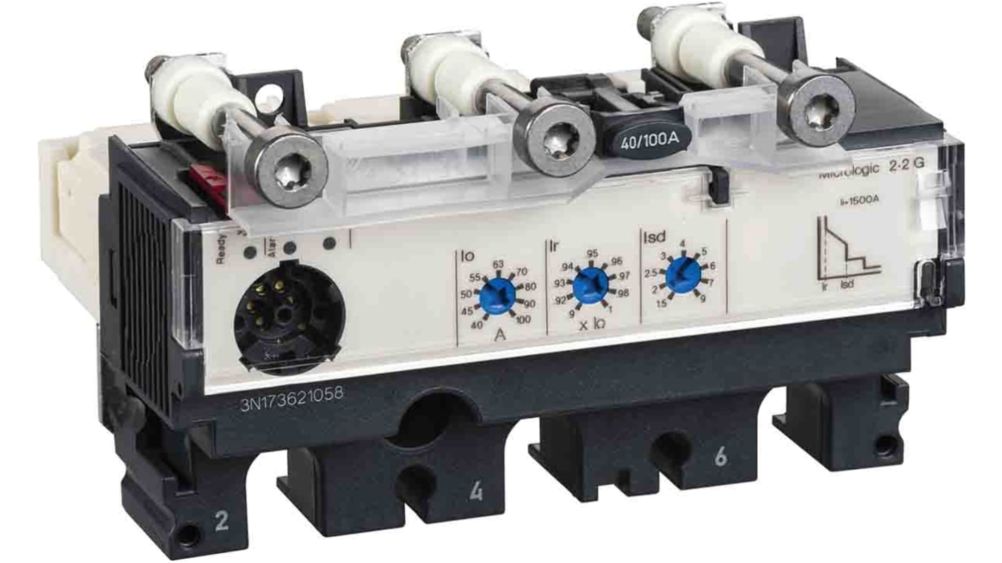 Circuit de déclenchement Schneider Electric 100A, Tension 690V c.a., série Micrologic 2.2 G, pour Disjoncteurs NSX