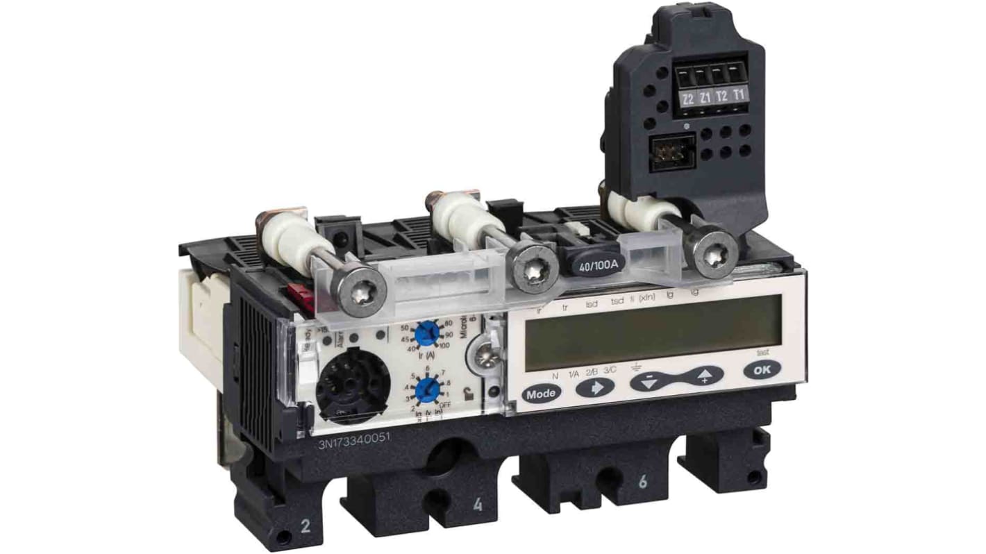 Circuit de déclenchement Schneider Electric 100A, Tension 690V c.a., série Micrologic 6.2 A, pour Disjoncteurs NSX