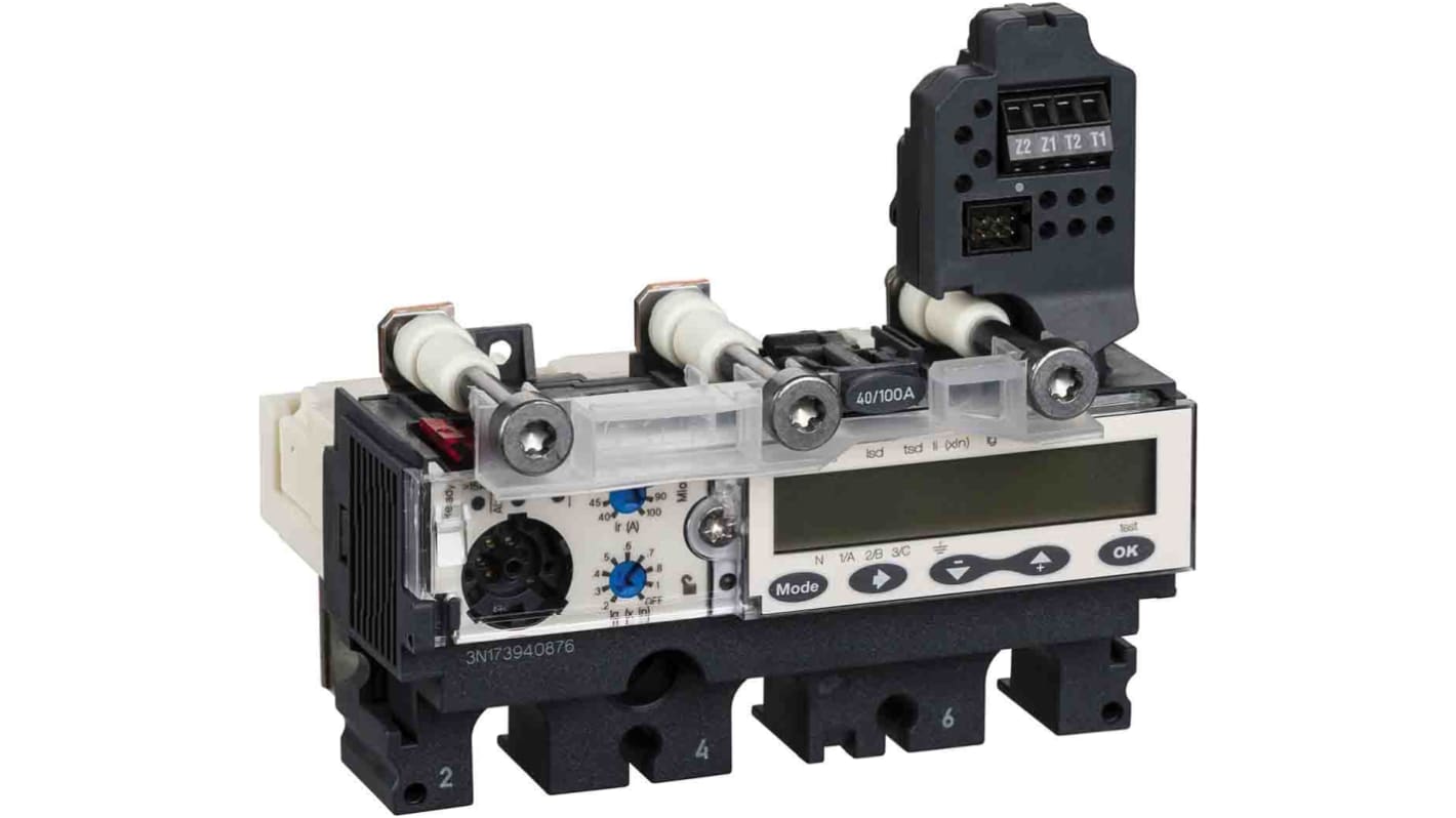 Activación del circuito, para uso con Disyuntores compactos NSX 100/160/250, 690V ac, Compacto, Micrologic 6.2 E, 100A