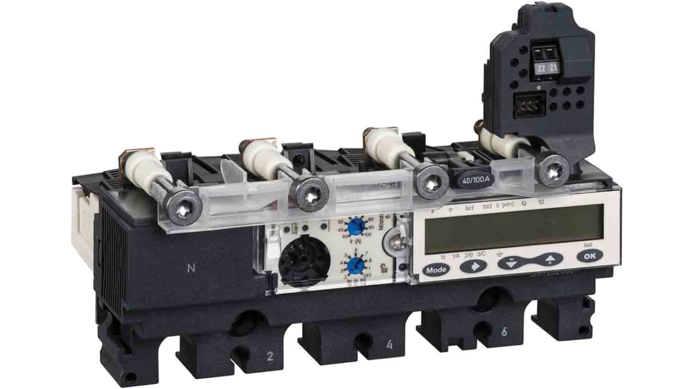 Activación del circuito, para uso con Disyuntores compactos NSX 100/160/250, 690V ac, Compacto, Micrologic 6.2 A, 100A