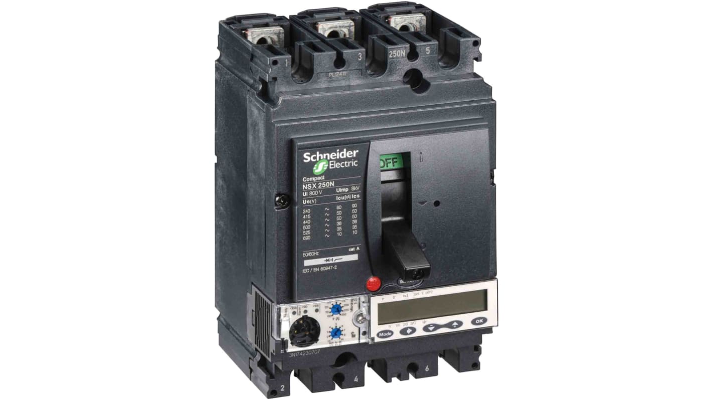 Schneider Electric ComPacT NSX LV4, Leistungsschalter MCCB 3-polig, 250A / Abschaltvermögen 50 kA 690V, Fest