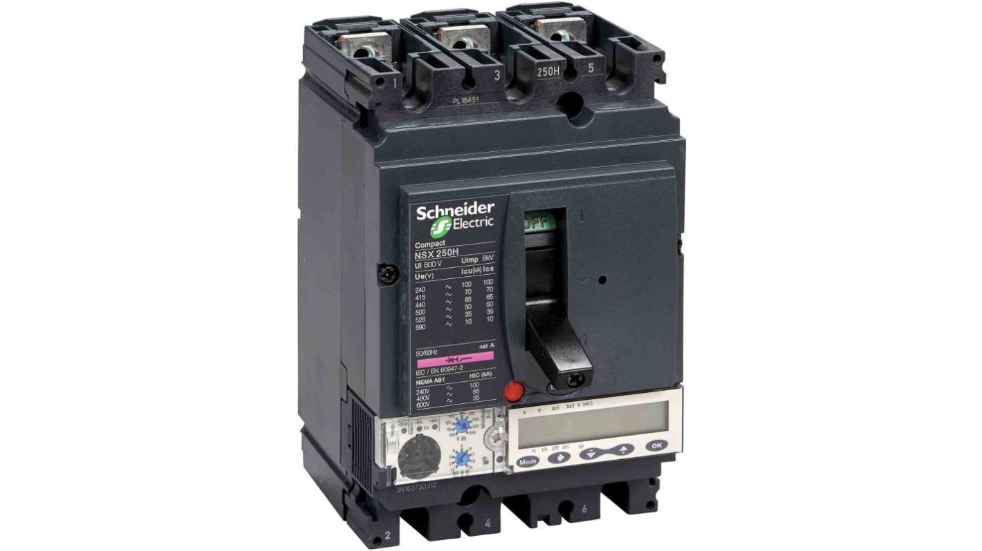 Schneider Electric ComPacT NSX LV4, Leistungsschalter MCCB 3-polig, 160A / Abschaltvermögen 50 kA 690V, Fest, L. 161mm