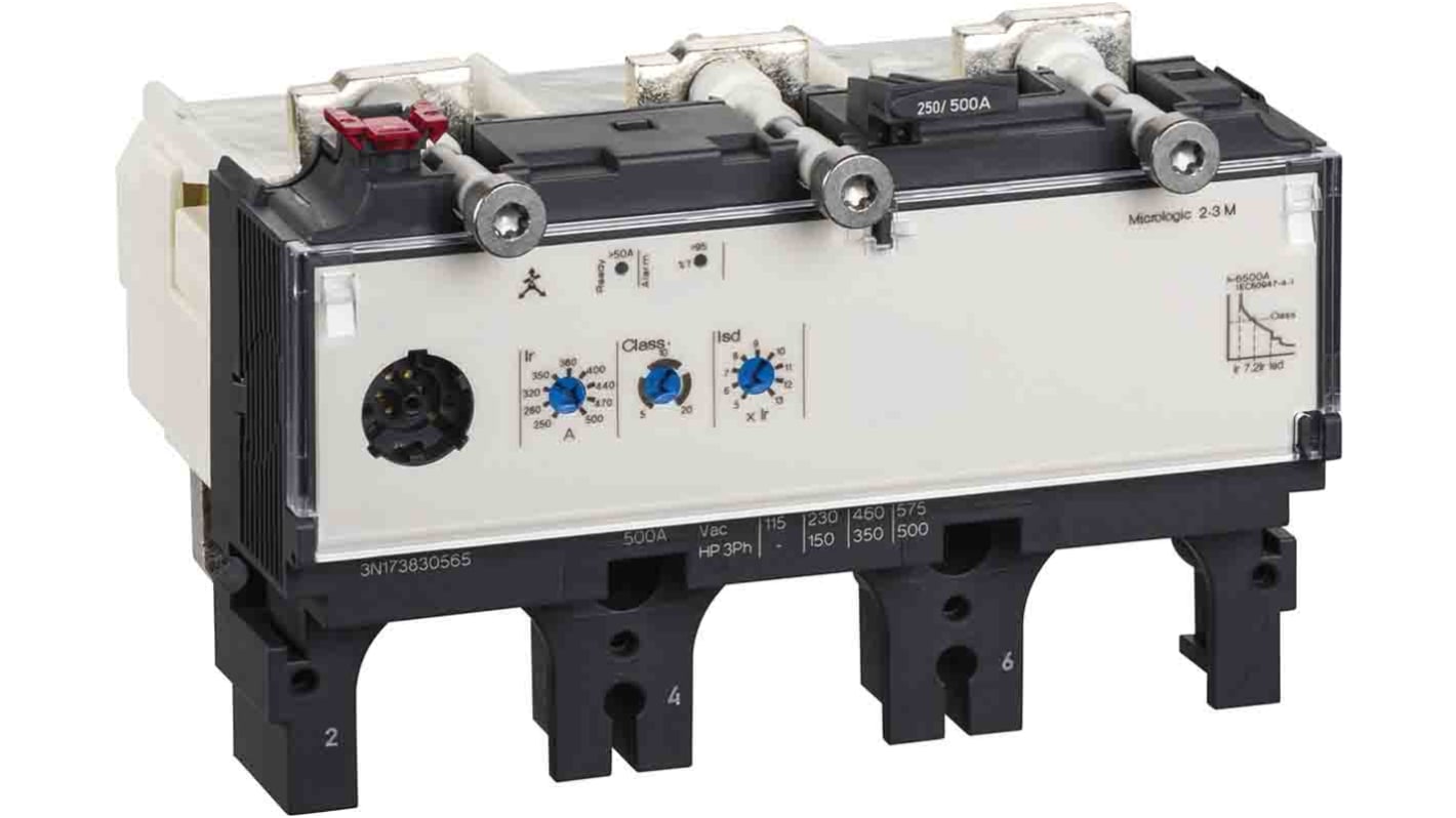 Circuit de déclenchement Schneider Electric 500A, Tension 690V c.a., série Micrologic 2.3 M, pour Disjoncteurs compacts