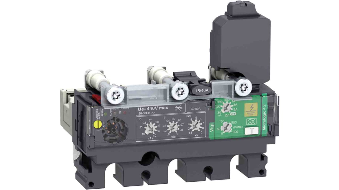 Activación del circuito, para uso con Disyuntores compactos NSX 100/160/250, 440V ac, Compacto, Micrologic 4.2, 40A