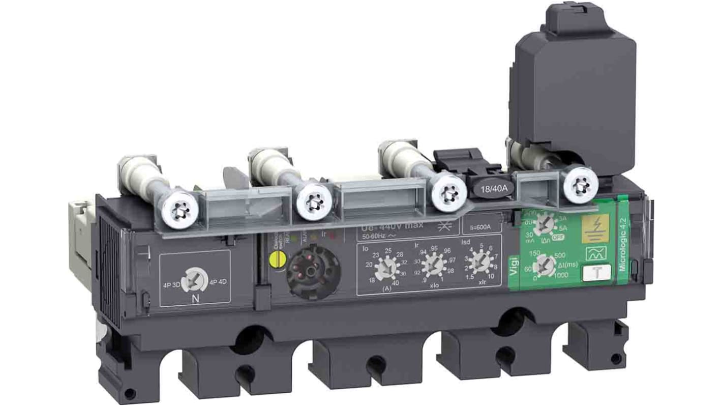 Activación del circuito, para uso con Disyuntores compactos NSX 100/160/250, 440V ac, Compacto, Micrologic 4.2, 40A