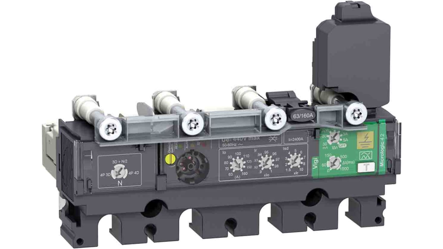 Activación del circuito, para uso con Disyuntores compactos NSX 160/250, 440V ac, Compacto, Micrologic 4.2, 160A