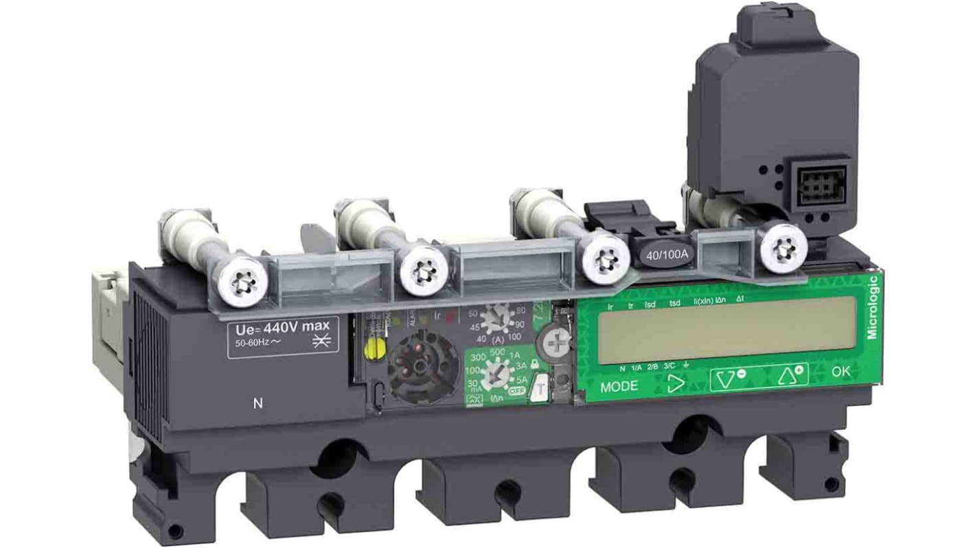 Activación del circuito, para uso con Disyuntores compactos NSX 100/160/250, 440V ac, Compacto, Micrologic 7.2 E, 100A