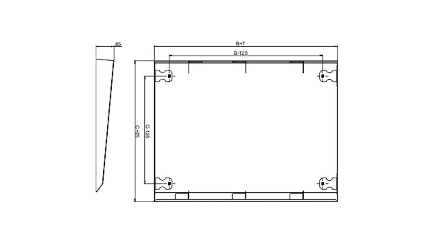 Campana Schneider Electric serie NSY, 85 x 1200mm, para usar con Carcasa