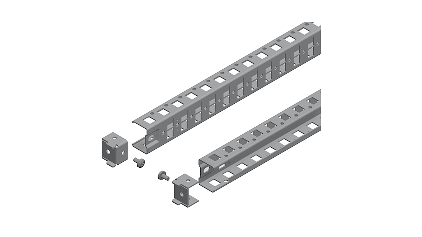 Rail DIN Schneider Electric x 40mm x 2200mm, Perforé, Rail oméga