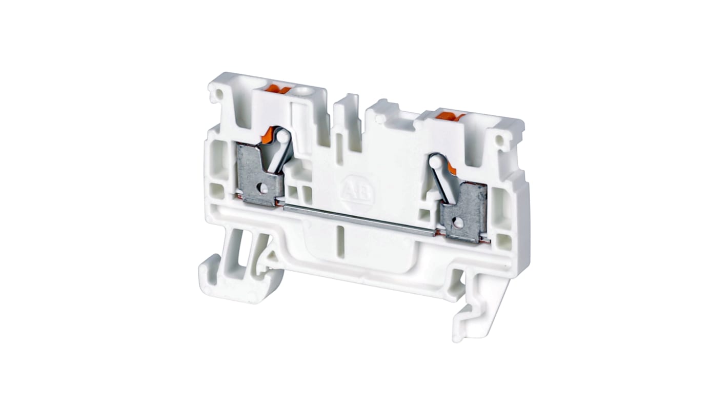 Bloc de jonction de traversée Rockwell Automation 1492-P, Blanc