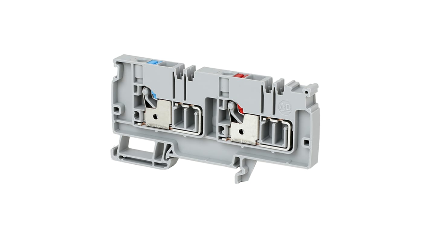 Bloc de jonction de traversée Rockwell Automation 1492-P, Rouge