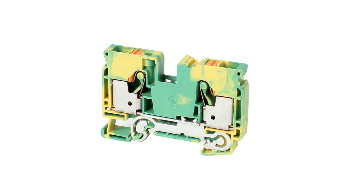 Bloc de jonction de traversée Rockwell Automation 1492-P, Vert/Jaune