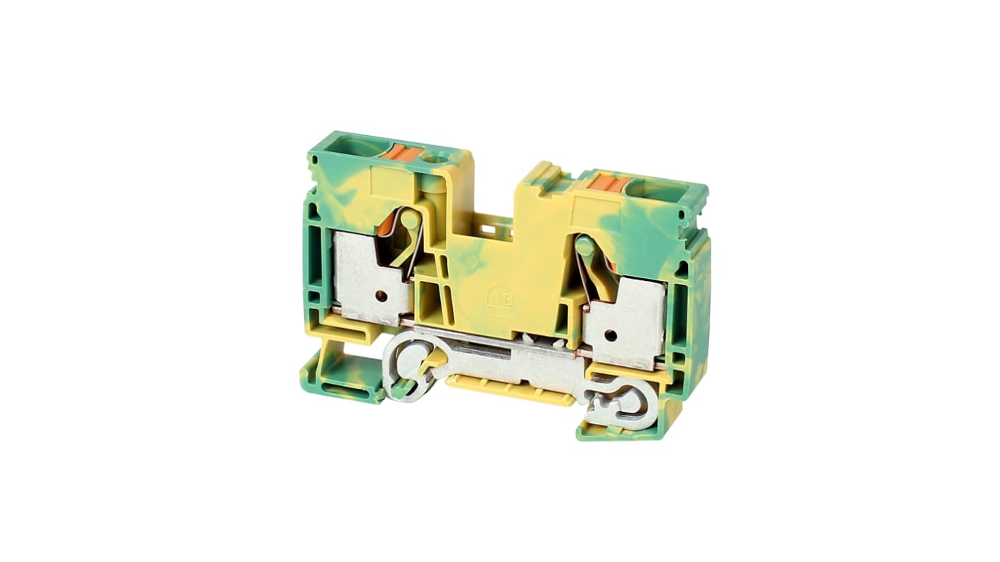 Rockwell Automation 1492-P Series Green/Yellow Feed Through Terminal Block