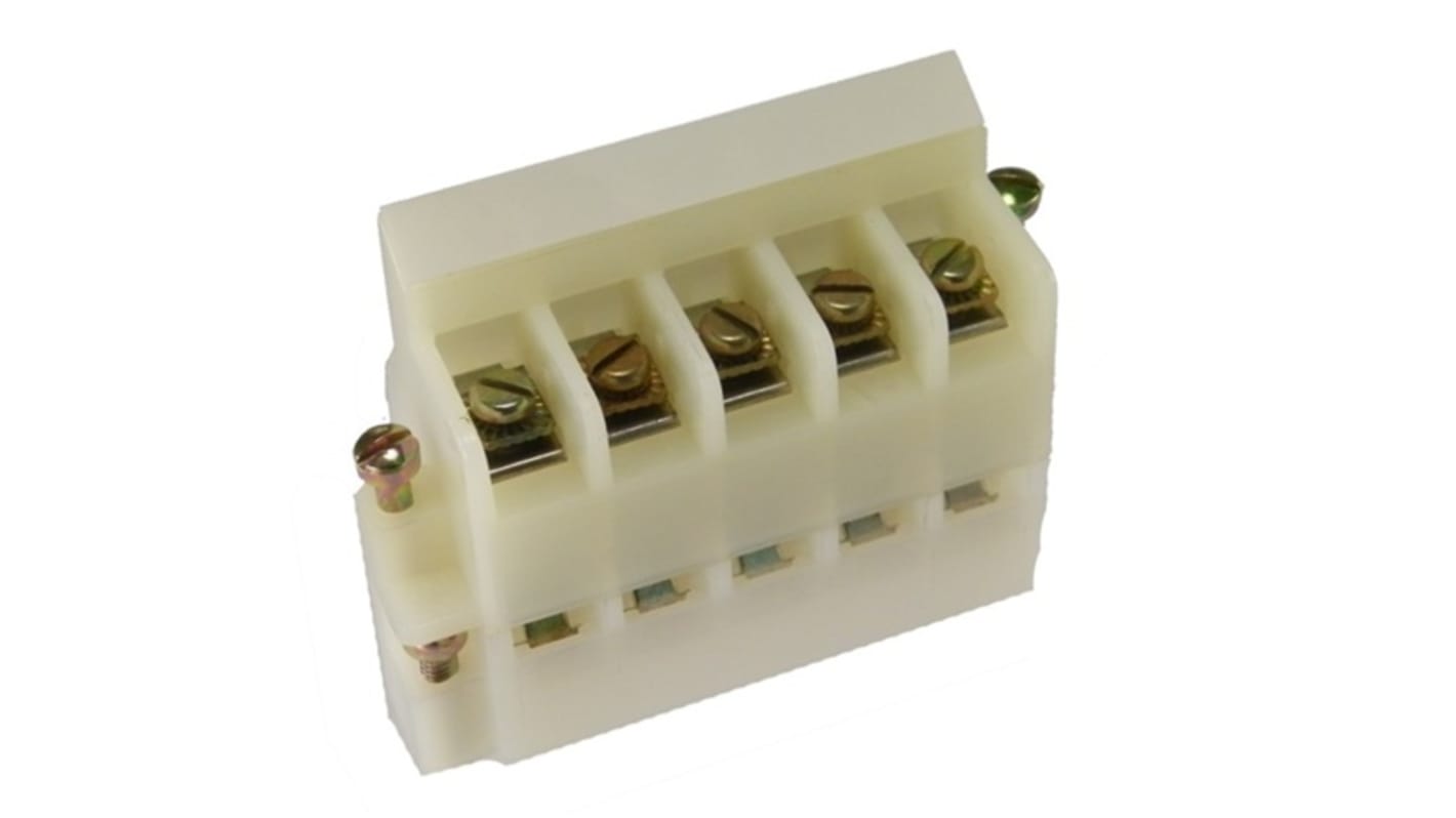 Rockwell Automation 1492-E Series Screw Terminal, 5-Way, 25A, 20 - 12 AWG Wire, Screw Termination