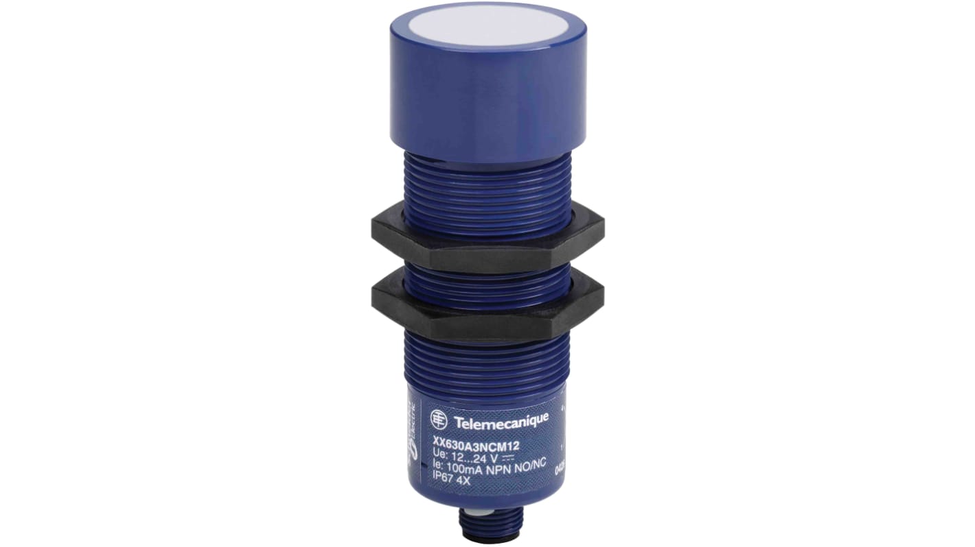 Telemecanique Sensors Ultrasonic Barrel-Style Proximity Sensor, M30 x 1.5, 1000 mm Detection, PNP Output, 24 V, IP67