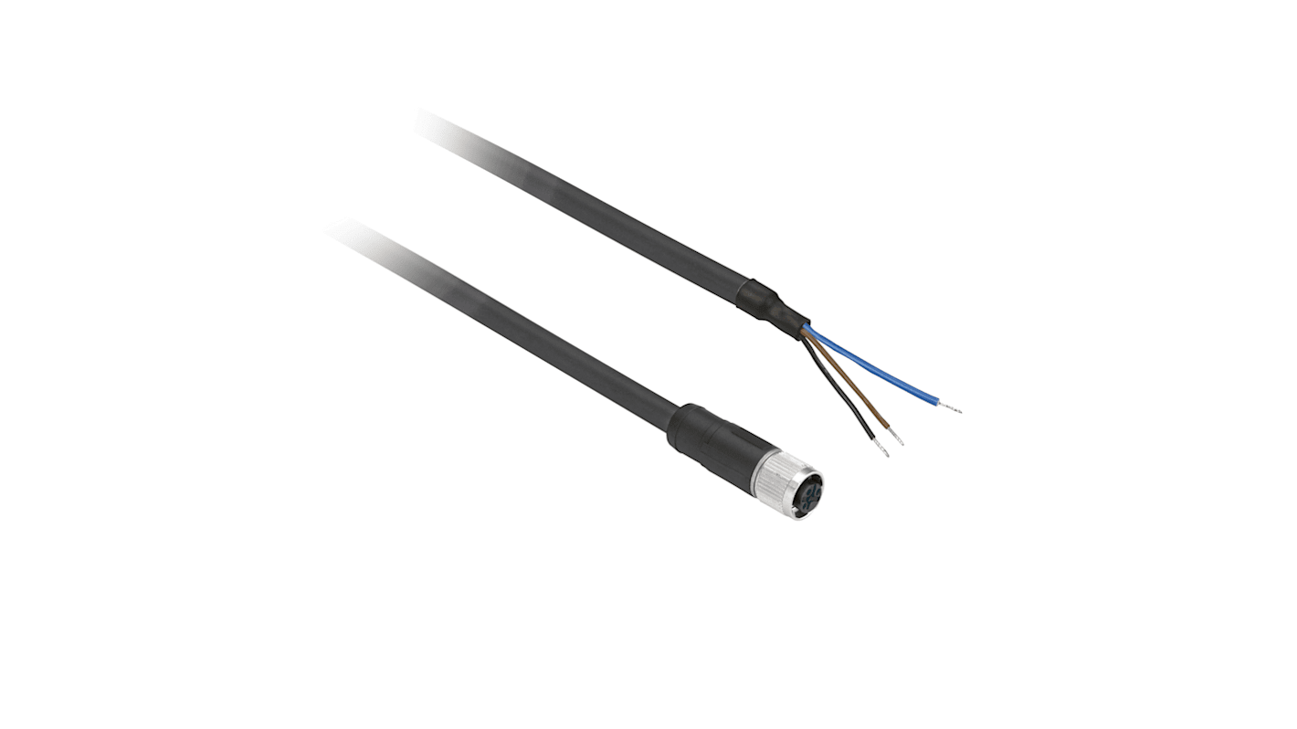 Telemecanique Sensors Straight Female 3 way M8 to Unterminated Sensor Actuator Cable, 2m