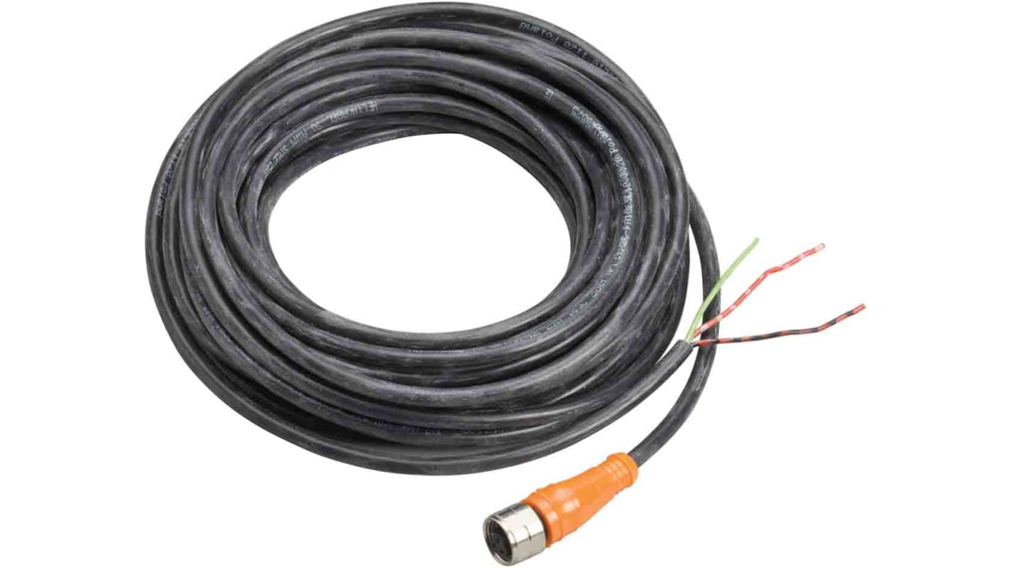 Telemecanique Sensors Straight Female 3 way 1/2 in Circular to Unterminated Sensor Actuator Cable, 10m