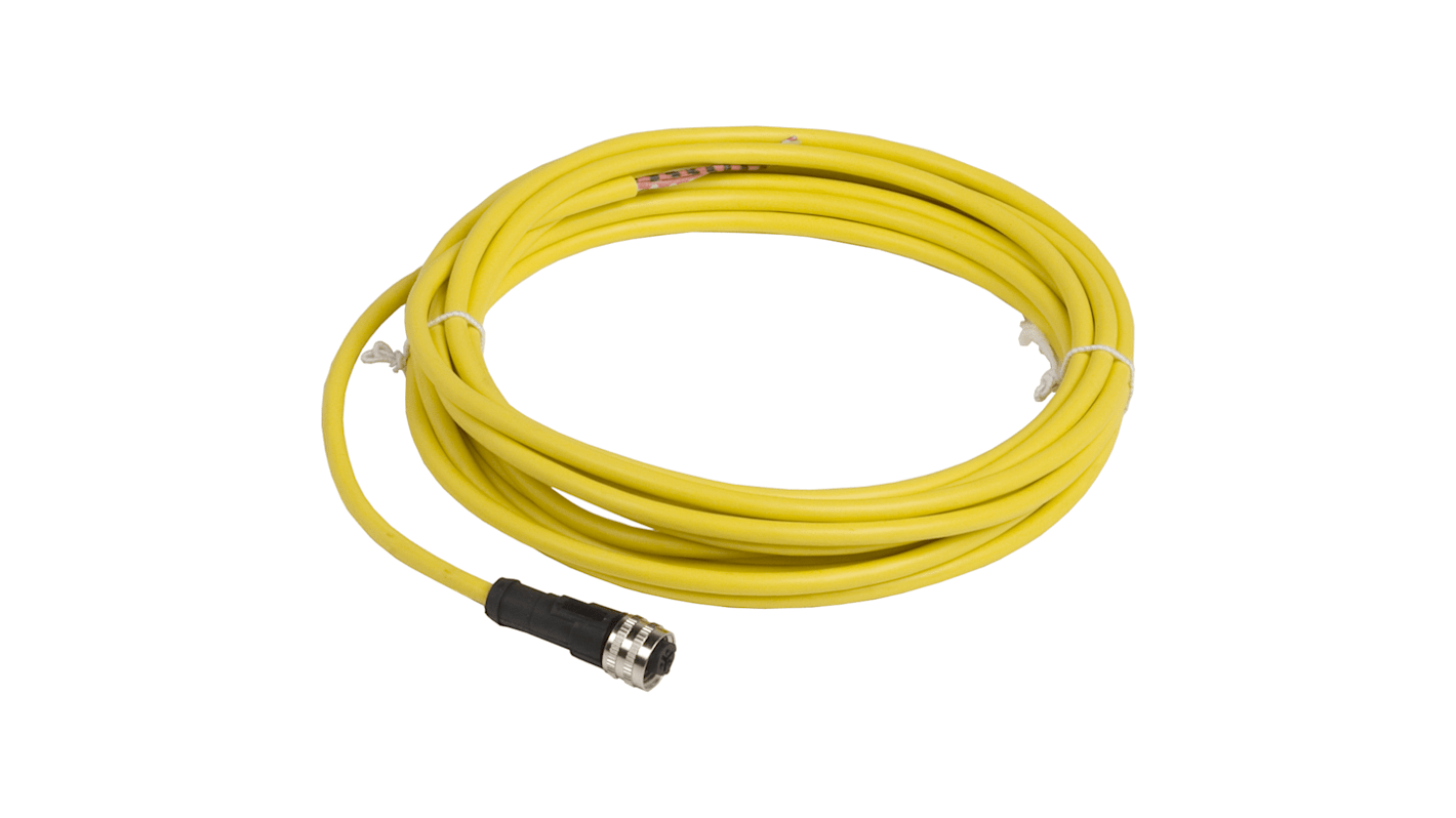 Telemecanique Sensors Straight Female 3 way 1/2 in Circular to Unterminated Sensor Actuator Cable, 5m