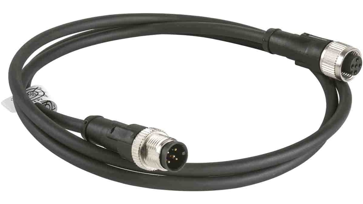 Cable de conexión Telemecanique Sensors, con. A M12 Macho, 5 polos, con. B M12 Hembra, 5 polos, long. 2m