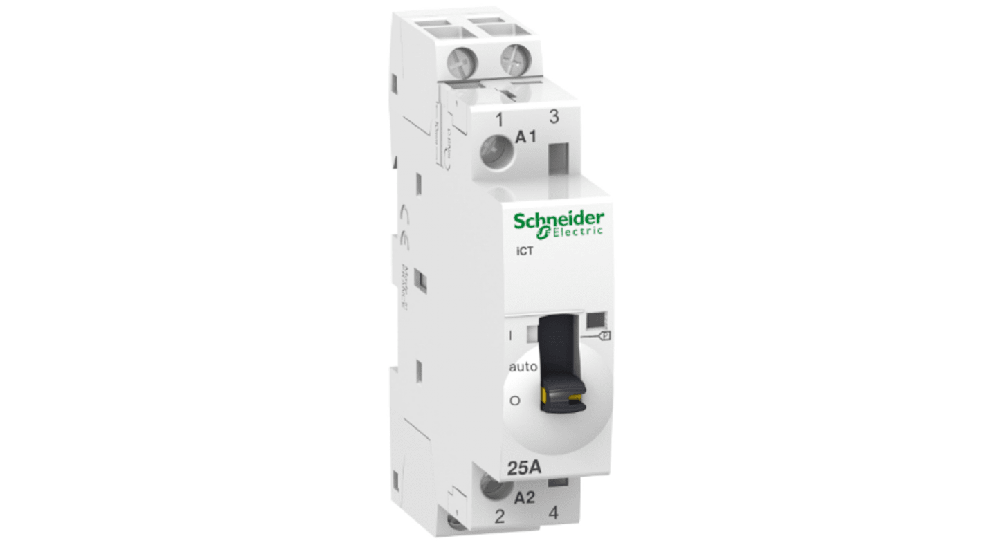 Contattore Schneider Electric, 2 poli, 2 NA, 25 A, bobina 24 V