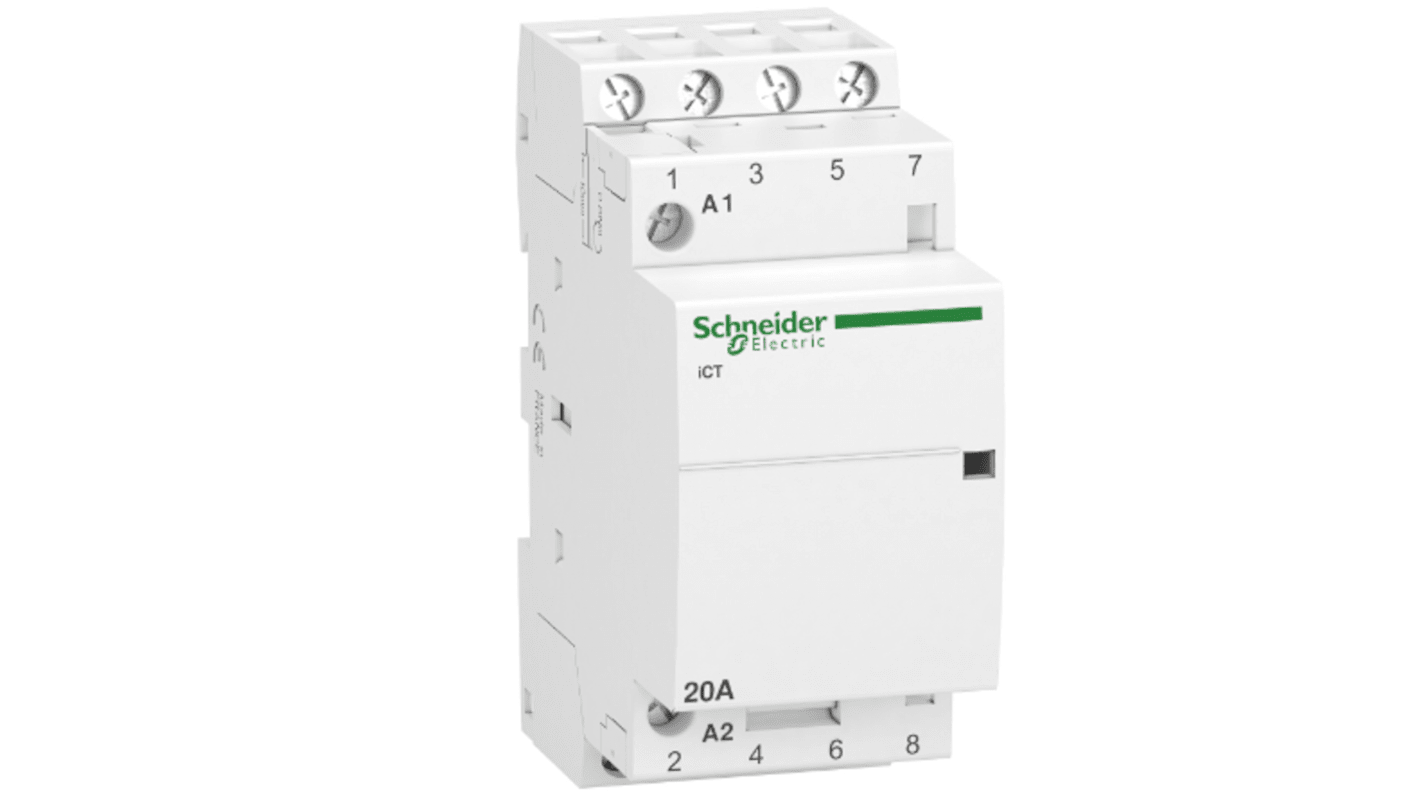 Contattore Schneider Electric, 4 poli, 4 NA, 20 A, bobina 240 V