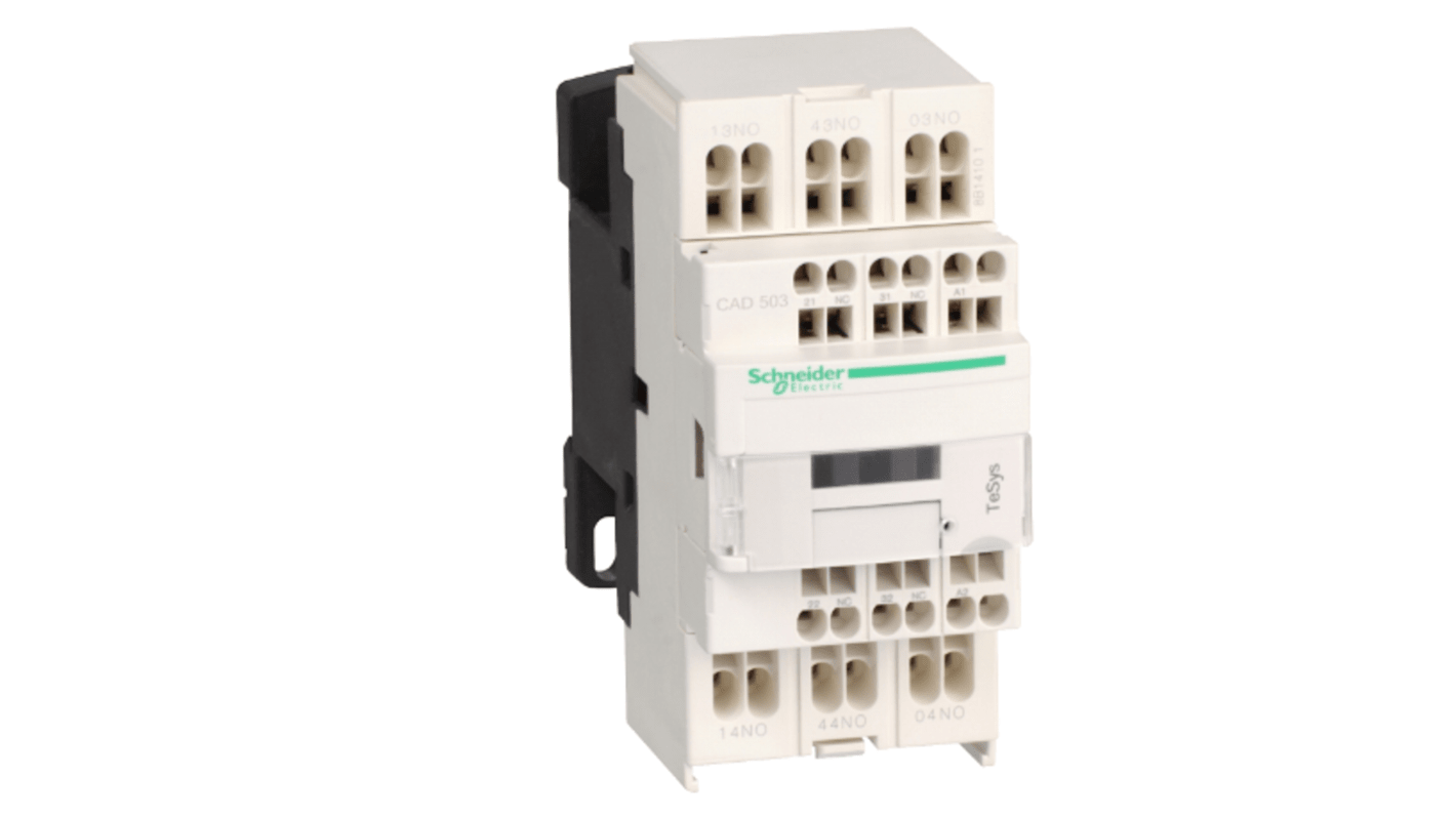 Schneider Electric Control Relay 5NO, 10 A Contact Rating, 0.0024 kW, 24 Vdc, 5PST, TeSys