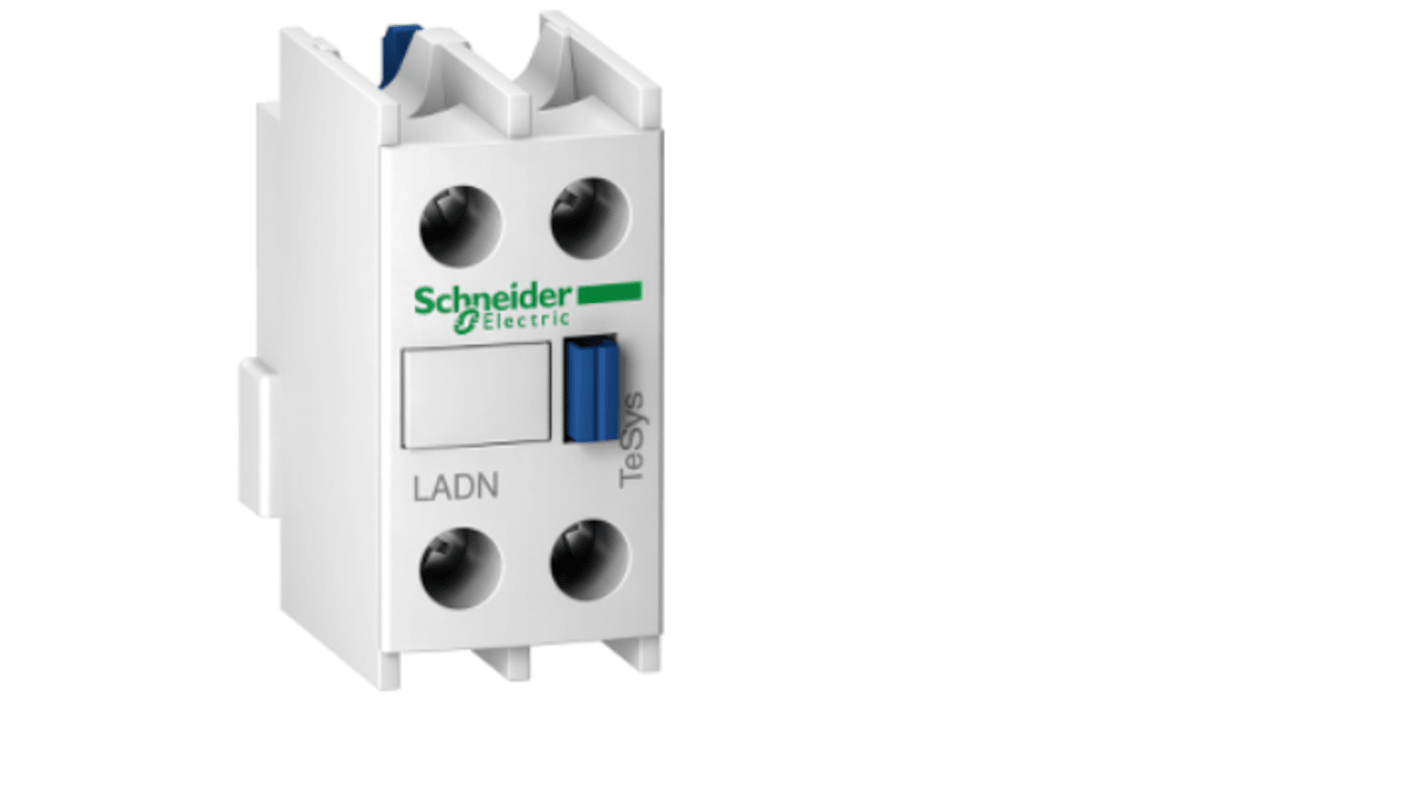 Blocco di contatti ausiliari Schneider Electric, 1 contatto, 1 N/C + 1 N/A, montaggio frontale, serie LADN