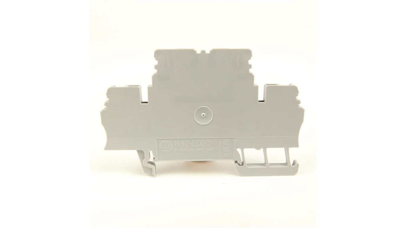 Rockwell Automation 1492 Series Grey DIN Rail Terminal Block, 1.5mm², Spring Clamp Termination