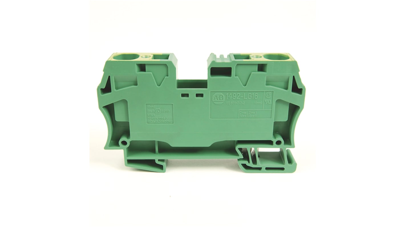 Rockwell Automation 1492 Series DIN Rail Terminal Block, 16mm², Spring Clamp Termination