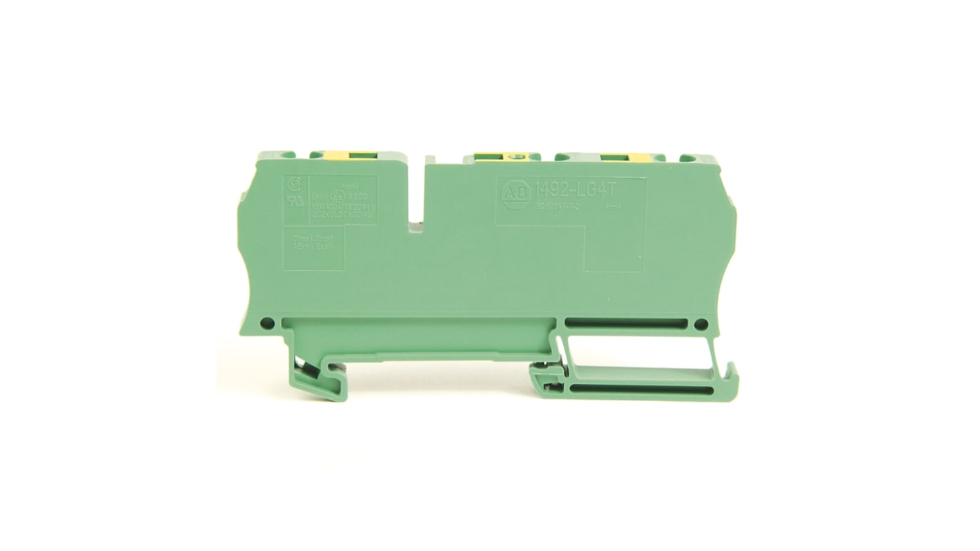 Bloc de jonction rail DIN Rockwell Automation 1492, 4mm², Fixation à ressort