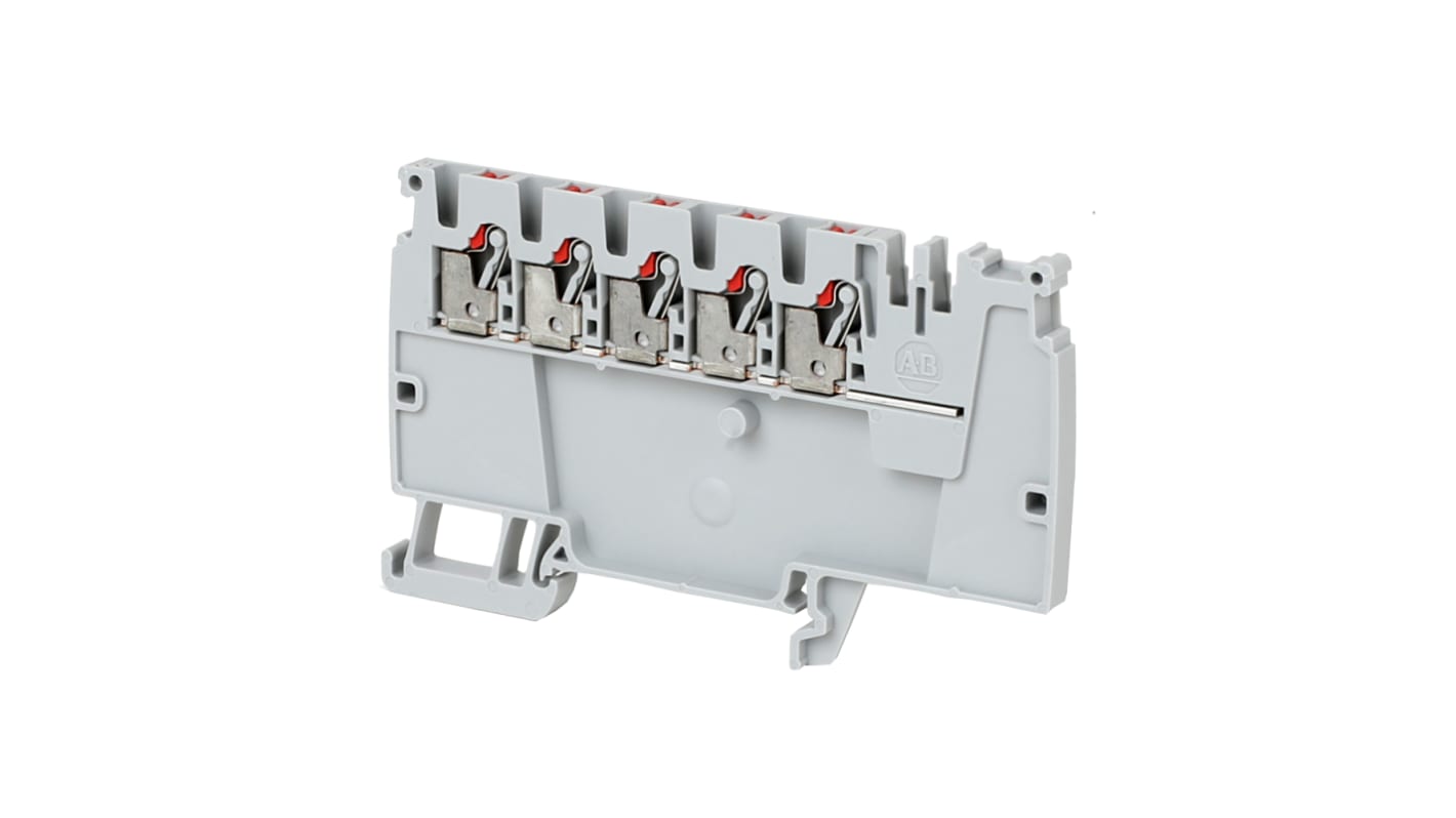 Rockwell Automation 1492-P Series Grey DIN Rail Terminal Block, 2.5mm², Push In Termination, ATEX