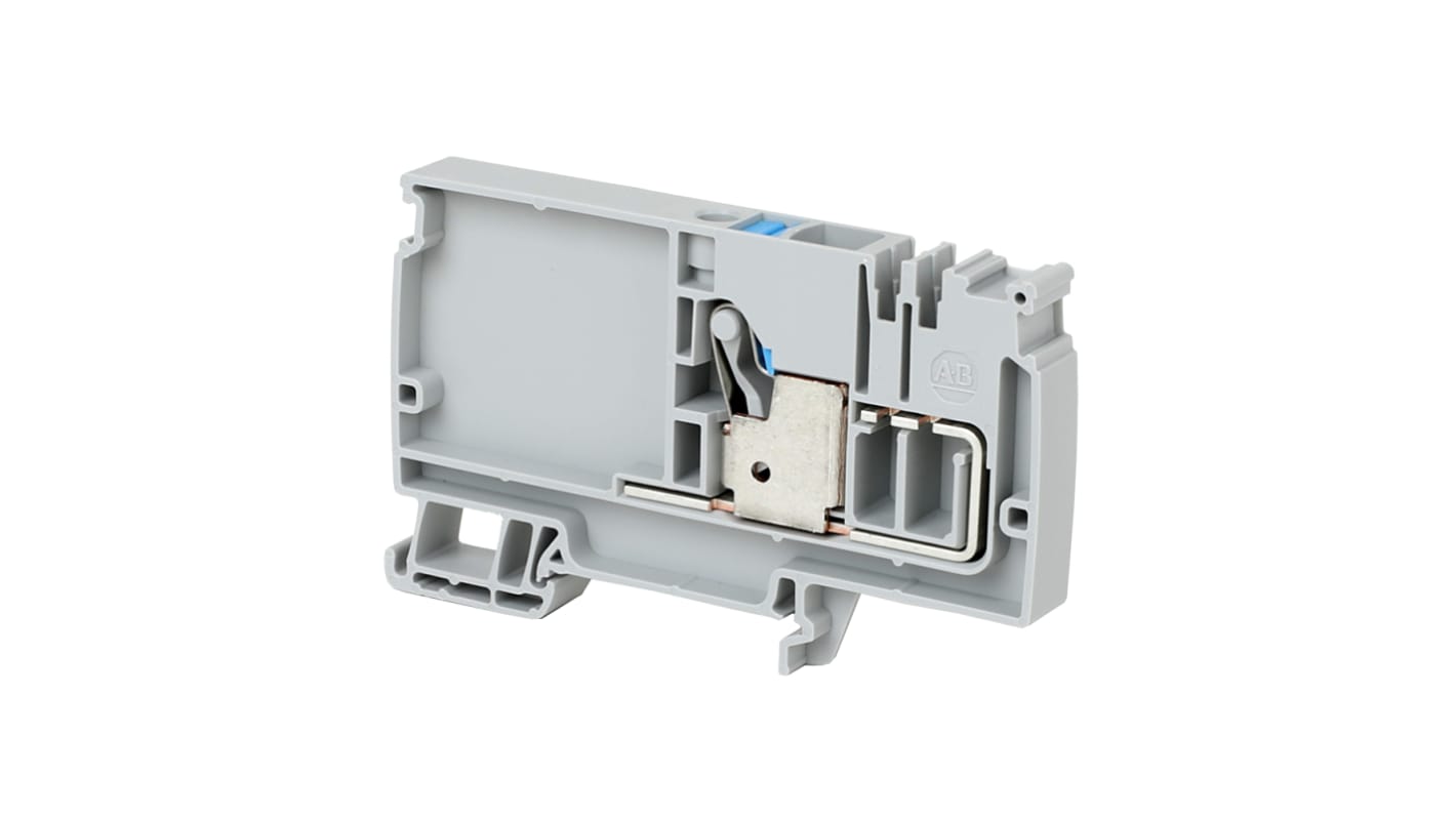 Bloc de jonction rail DIN Rockwell Automation 1492-P, 10mm², Enfichable, Gris