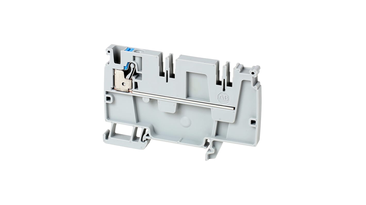 Bloc de jonction rail DIN Rockwell Automation 1492-P, 4mm², Enfichable, Gris