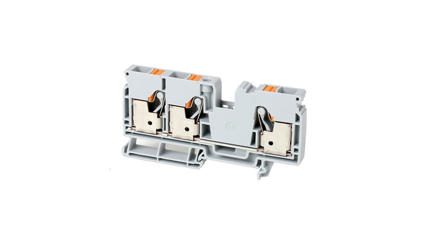 Bloc de jonction rail DIN Rockwell Automation 1492-P, 10mm², Enfichable, Bleu