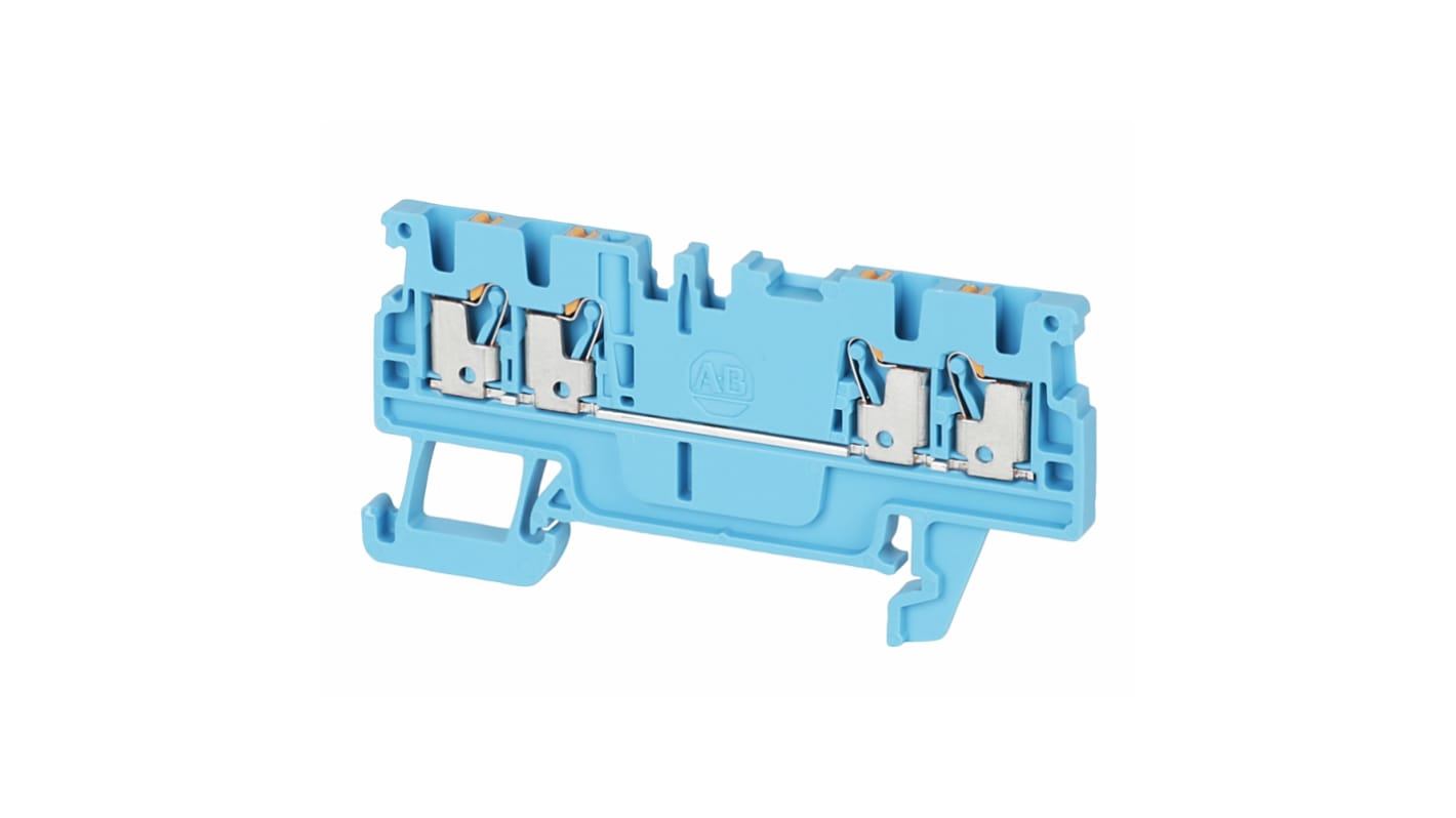 Rockwell Automation 1492-P Series Blue DIN Rail Terminal Block, 1.5mm², Push In Termination, ATEX