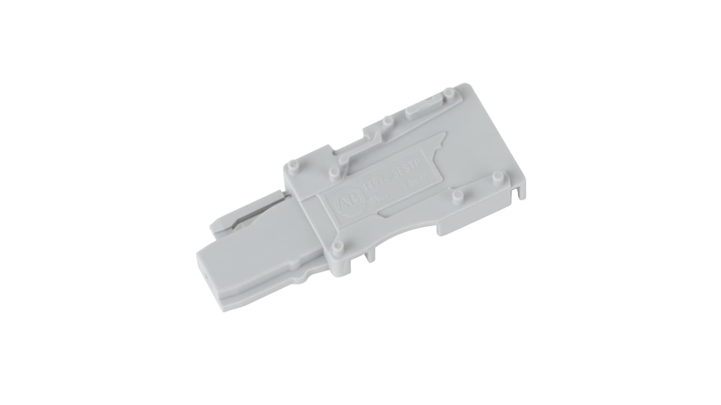 Tapón final Rockwell Automation serie 1492-P, para usar con Bloques de terminales para carril DIN