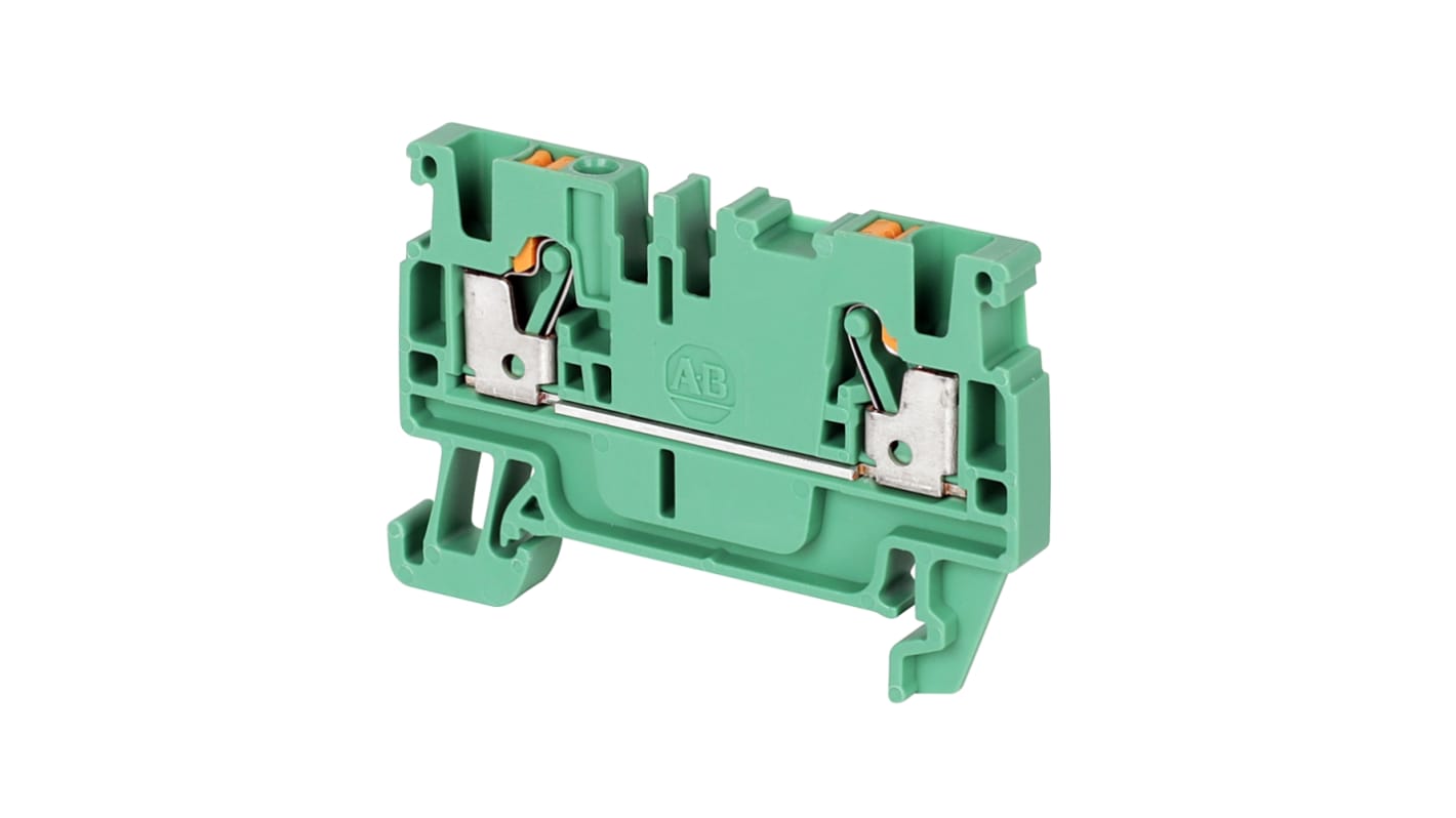 Morsettiera per guida DIN Rockwell Automation, Verde, 20 A, 21 A, 24 A