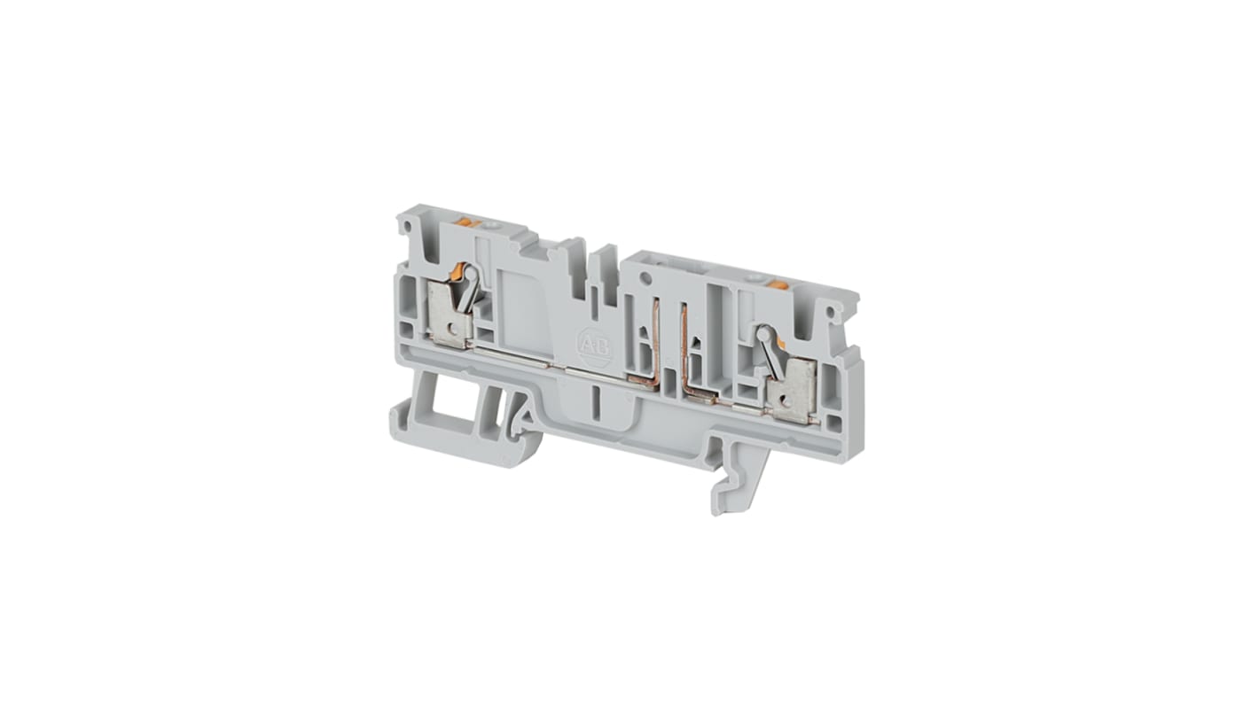 Bloc de jonction rail DIN Rockwell Automation 1492-P, 2.5mm², Enfichable, Gris