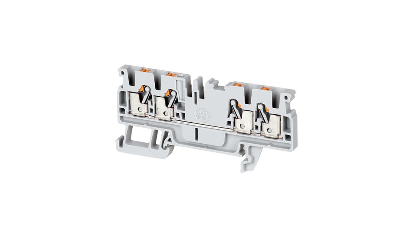 Rockwell Automation 1492-P Series Orange DIN Rail Terminal Block, 2.5mm², Push In Termination, ATEX