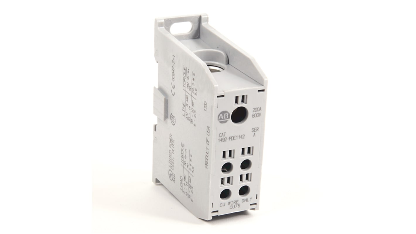 1492PDE1142 Rockwell Automation Distribution Block, 4 Way, 200A, 600