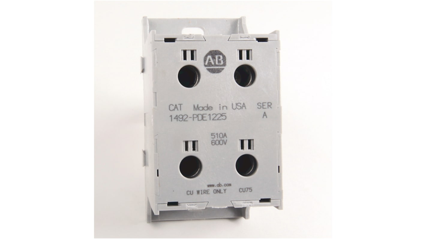 1492PDE1225 Rockwell Automation Distribution Block, 2 Way, 510A, 600