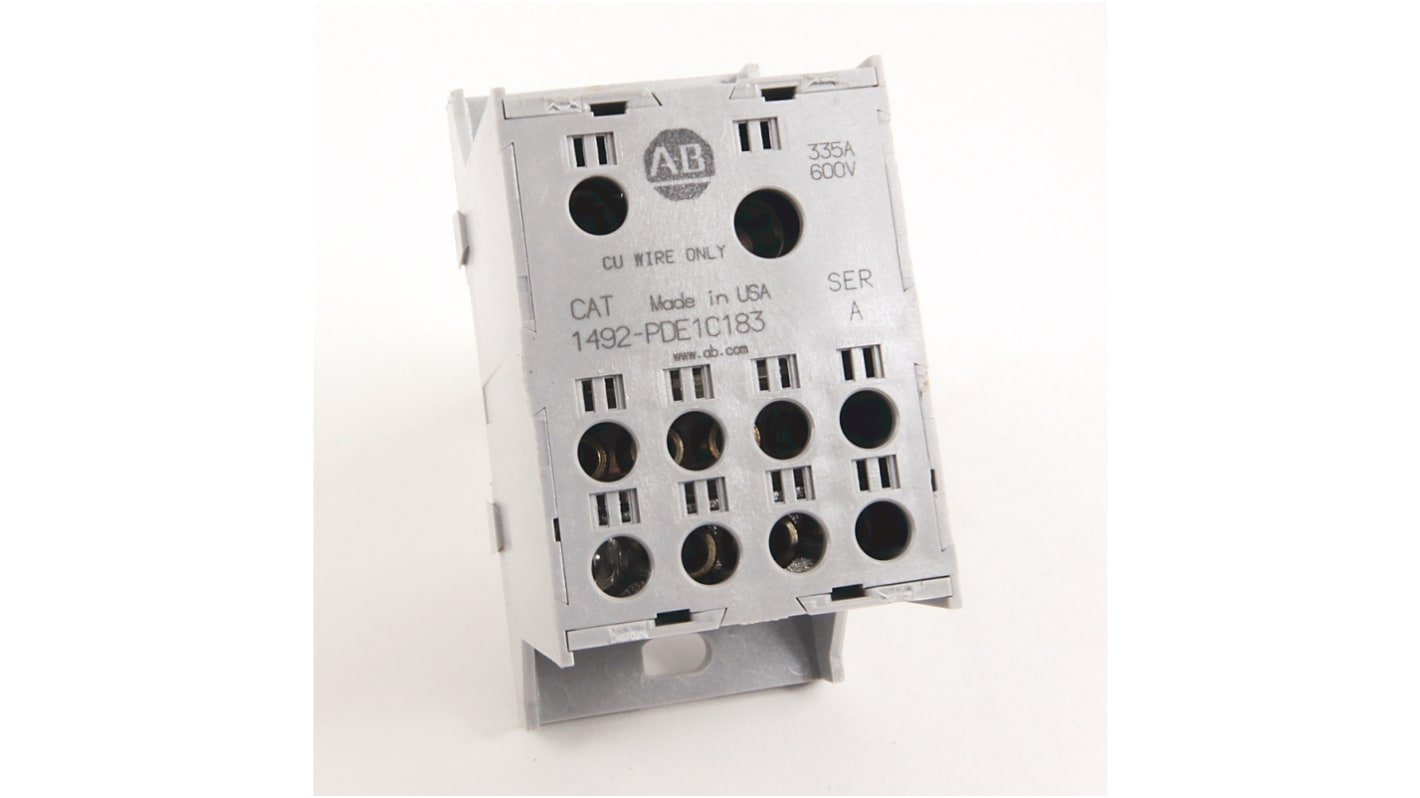 Rockwell Automation Distribution Block, 8 Way, 335A, 600 V, White