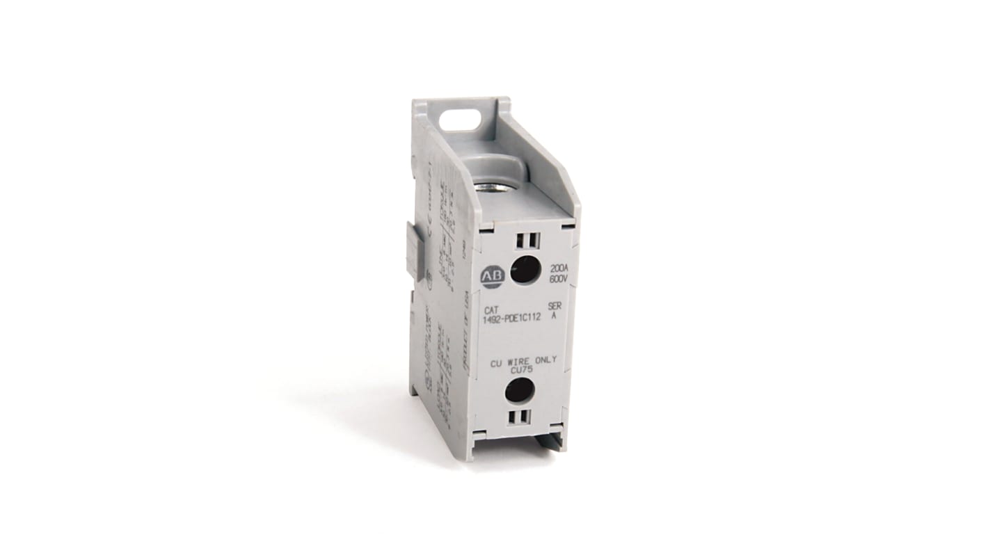 Bloc de distribution Rockwell Automation 2 voies, raccordement A visser, section de fils 6 AWG, 510A, 600 V