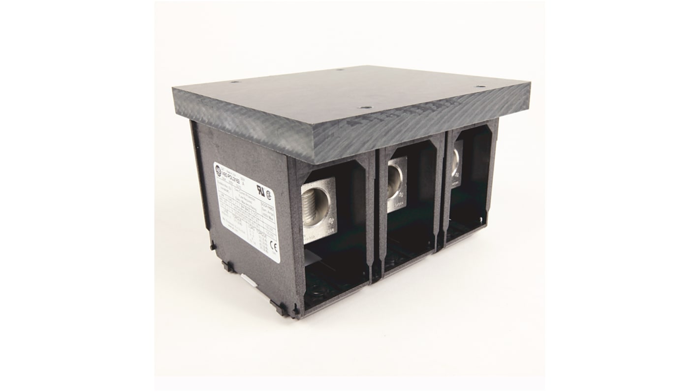 Rockwell Automation Distribution Block, 6 Way, 335A, 600 V, Black